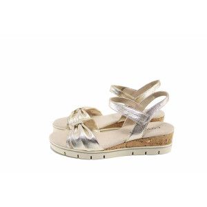 Жълти дамски сандали, естествена кожа - ежедневни обувки за лятото N 100023015