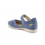 Сини дамски сандали, естествен велур - всекидневни обувки за лятото N 100023235