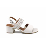 Бели дамски сандали, здрава еко-кожа - всекидневни обувки за пролетта и лятото N 100023280