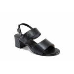 Черни дамски сандали, здрава еко-кожа - ежедневни обувки за пролетта и лятото N 100023281