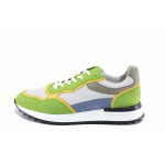 Зелени мъжки маратонки, естествен велур - ежедневни обувки за пролетта и лятото N 100023304