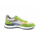 Зелени мъжки маратонки, естествен велур - ежедневни обувки за пролетта и лятото N 100023304