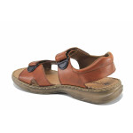 Кафяви мъжки сандали, естествена кожа - ежедневни обувки за лятото N 100023305