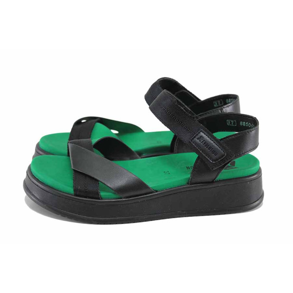 Черни дамски сандали, естествена кожа - ежедневни обувки за лятото N 100023315