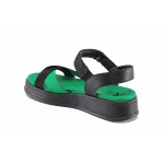 Черни дамски сандали, естествена кожа - ежедневни обувки за лятото N 100023315