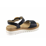Черни дамски сандали, естествена кожа - ежедневни обувки за лятото N 100023316