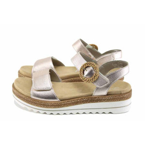 Розови анатомични дамски сандали, естествена кожа - ежедневни обувки за лятото N 100023317