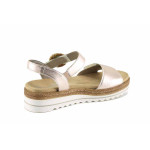 Розови дамски сандали, естествена кожа - ежедневни обувки за лятото N 100023317