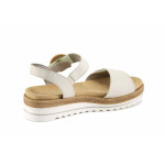 Бежови дамски сандали, естествена кожа - ежедневни обувки за лятото N 100023318