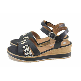 Черни дамски сандали, естествена кожа - ежедневни обувки за лятото N 100023319