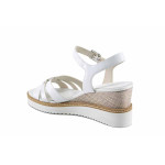 Бели дамски сандали, естествена кожа - всекидневни обувки за лятото N 100023323