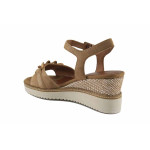 Кафяви дамски сандали, естествена кожа - всекидневни обувки за лятото N 100023342
