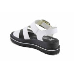 Бели дамски сандали, естествена кожа - ежедневни обувки за лятото N 100023439