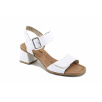Бели дамски сандали, естествена кожа - всекидневни обувки за лятото N 100023440