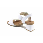 Бели дамски сандали, естествена кожа - всекидневни обувки за лятото N 100023440
