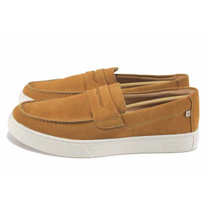 Кафяви анатомични дамски мокасини, естествен велур - всекидневни обувки за пролетта и лятото N 100023442