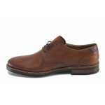 Кафяви мъжки обувки, естествена кожа - официални обувки за пролетта и лятото N 100023466