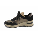 Бежови спортни дамски обувки, здрава еко-кожа - спортни обувки за пролетта и есента N 100023467