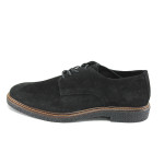 Черни мъжки обувки, естествен велур - ежедневни обувки за целогодишно ползване N 100023480