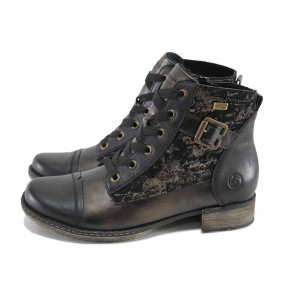 Черни дамски боти, естествена кожа и еко-кожа - ежедневни обувки за есента и зимата N 100023501