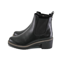 Черни анатомични дамски боти, здрава еко-кожа - всекидневни обувки за есента и зимата N 100023826