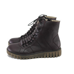 Червени дамски боти, здрава еко-кожа - ежедневни обувки за есента и зимата N 100023945