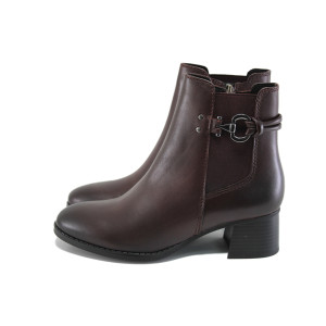 Винени анатомични дамски боти, естествена кожа - всекидневни обувки за есента и зимата N 100024030