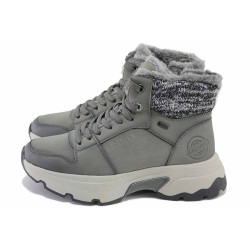 Сиви дамски боти, здрава еко-кожа - спортни обувки за есента и зимата N 100024033