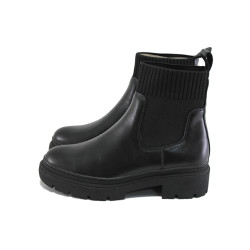 Черни анатомични дамски боти, здрава еко-кожа - всекидневни обувки за есента и зимата N 100024038