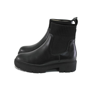 Черни анатомични дамски боти, здрава еко-кожа - всекидневни обувки за есента и зимата N 100024038