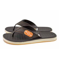 Кафяви анатомични джапанки, pvc материя - всекидневни обувки за лятото N 100024530