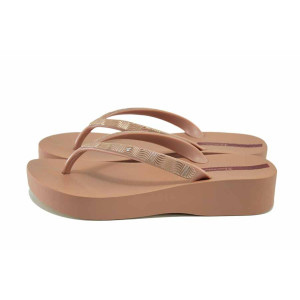 Розови анатомични джапанки, pvc материя - всекидневни обувки за лятото N 100024542