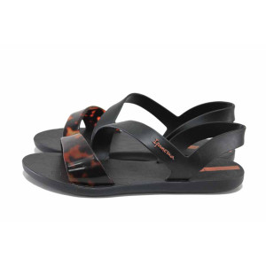 Черни анатомични дамски сандали, pvc материя - ежедневни обувки за лятото N 100024547