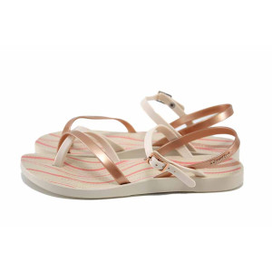 Бежови анатомични дамски сандали, pvc материя - всекидневни обувки за лятото N 100024548