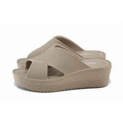 Бежови анатомични джапанки, pvc материя - ежедневни обувки за лятото N 100024565