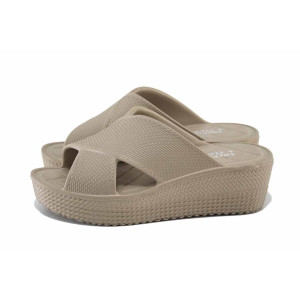 Бежови анатомични джапанки, pvc материя - ежедневни обувки за лятото N 100024565