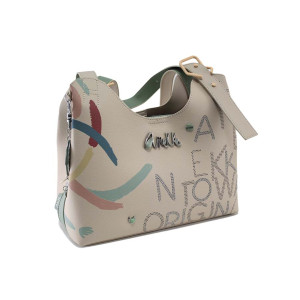 Бежова дамска чанта, здрава еко-кожа - удобство и стил за пролетта и лятото N 100024195