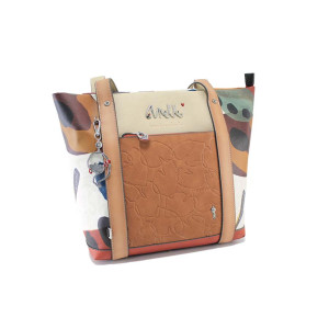 Бежова дамска чанта, здрава еко-кожа - удобство и стил за пролетта и лятото N 100024185