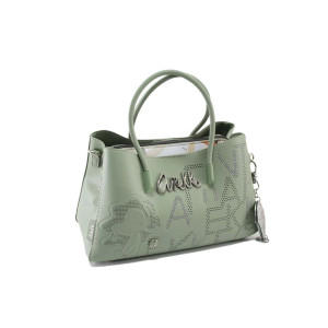 Зелена дамска чанта, здрава еко-кожа - удобство и стил за пролетта и лятото N 100024194