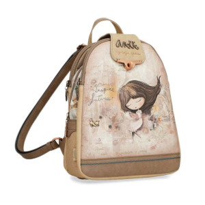 Бежова раница, здрава еко-кожа - удобство и стил за вашето ежедневие N 100024447 Бежова раница, здрава еко-кожа - удобство и стил за вашето ежедневие N 100024447