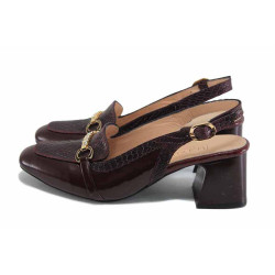 Винени анатомични дамски сандали, естествена кожа - елегантни обувки за пролетта и лятото N 100024219