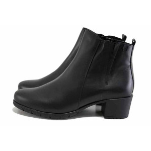 Черни анатомични дамски боти, естествена кожа - всекидневни обувки за есента и зимата N 100024660