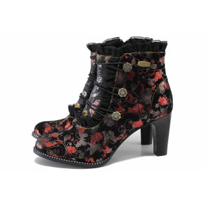 Черни анатомични дамски боти, естествена кожа - официални обувки за есента и зимата N 100024733