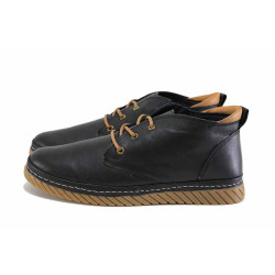 Черни анатомични дамски боти, естествена кожа - всекидневни обувки за есента и зимата N 100024753