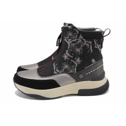 Черни дамски боти, естествена кожа и еко-кожа - всекидневни обувки за есента и зимата N 100024767