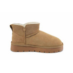 Светлокафяви дамски боти, естествен набук - ежедневни обувки за есента и зимата N 100025025