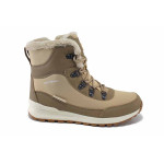 Бежови дамски боти, еко-кожа и текстилна материя - спортни обувки за есента и зимата N 100025027