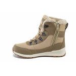 Бежови дамски боти, еко-кожа и текстилна материя - спортни обувки за есента и зимата N 100025027