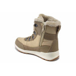 Бежови дамски боти, еко-кожа и текстилна материя - спортни обувки за есента и зимата N 100025027