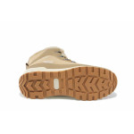 Бежови дамски боти, еко-кожа и текстилна материя - спортни обувки за есента и зимата N 100025027